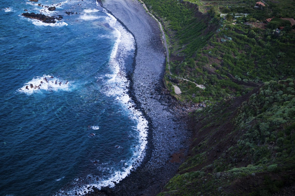 Vue aérienne de la plage