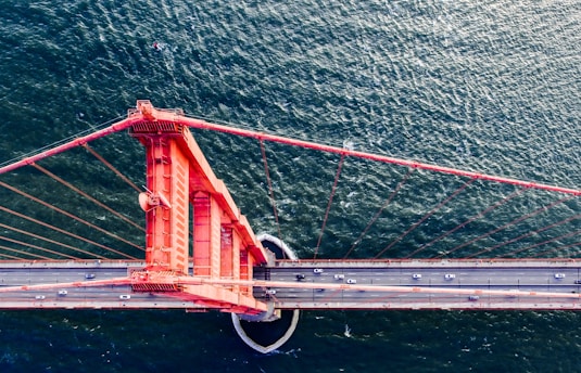 aerial view of Golden Gate Bridge