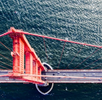 aerial view of Golden Gate Bridge