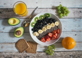 fruit lot on ceramic plate