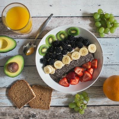 fruit lot on ceramic plate