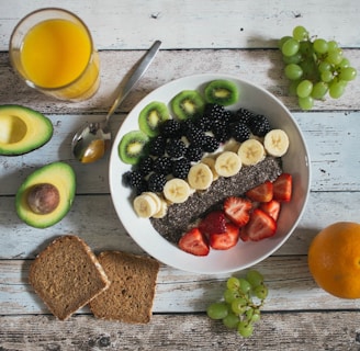 fruit lot on ceramic plate