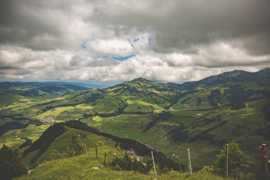 aerial view of mountain under gray sky in Ebenalp Switzerland