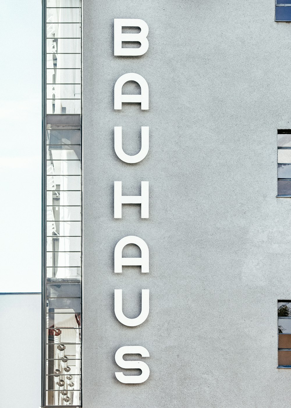 Bauhaus concrete apartment building