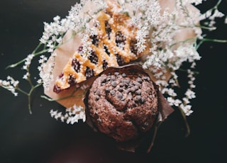 baked cookie near sliced pie