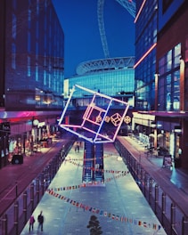 people walking inside building during night time