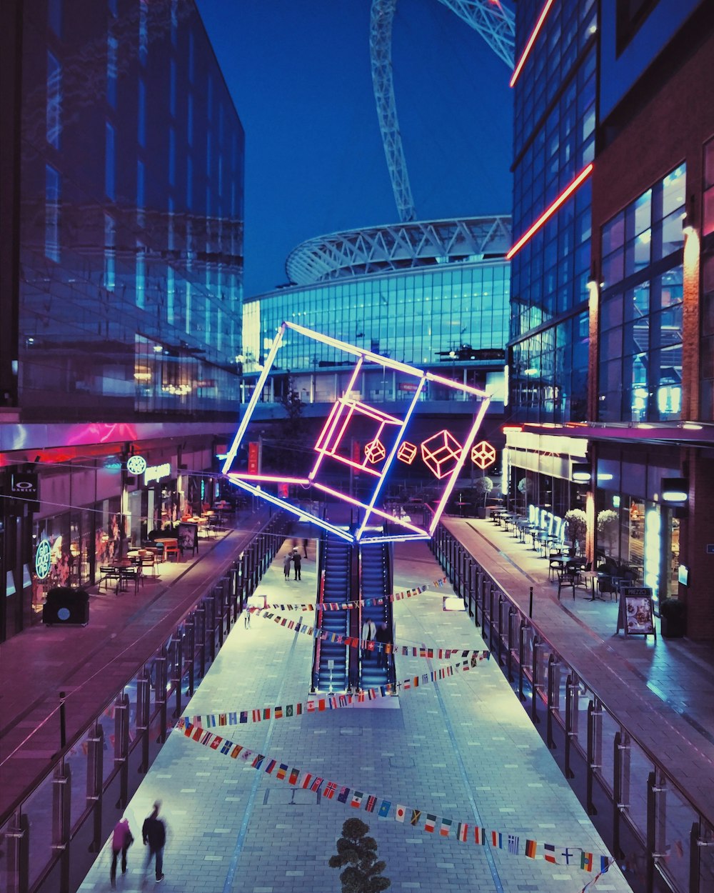 people walking inside building during night time