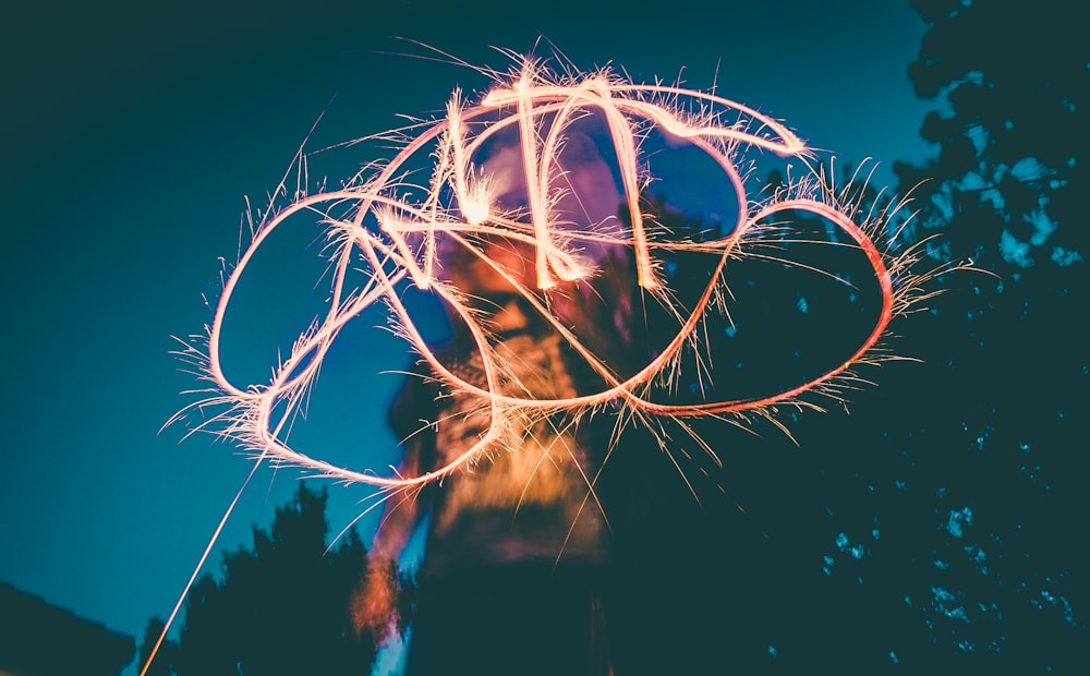 person using light drawing