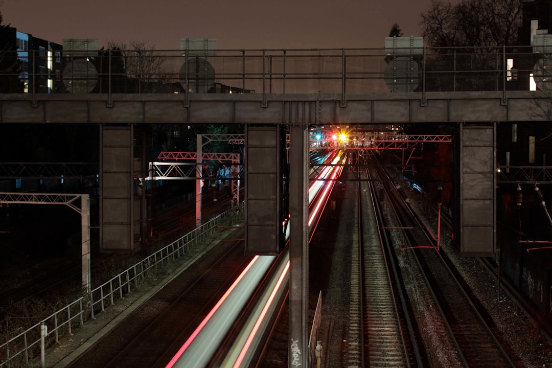 timelapse photography of train