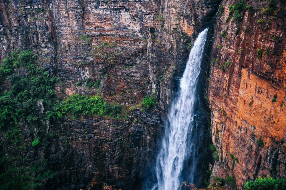 bird's eye view of waterfalls