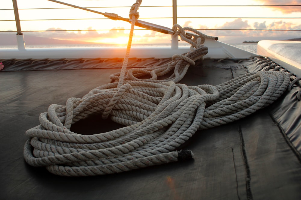 white rope on black cover