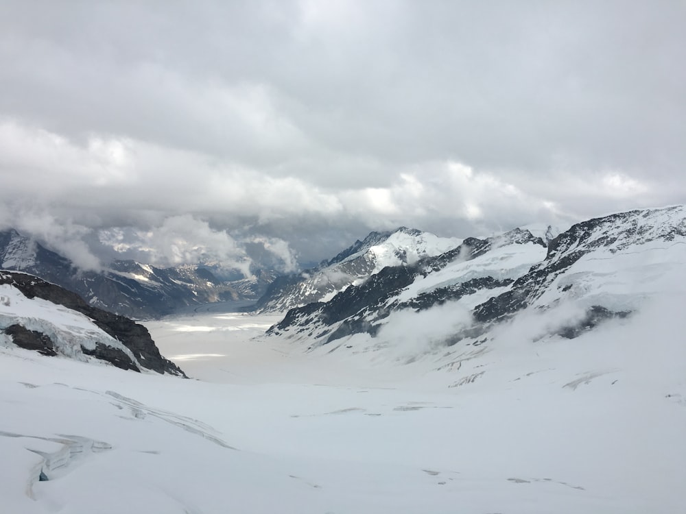 mountain cover by snow