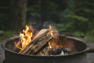 photo of flames on firepit