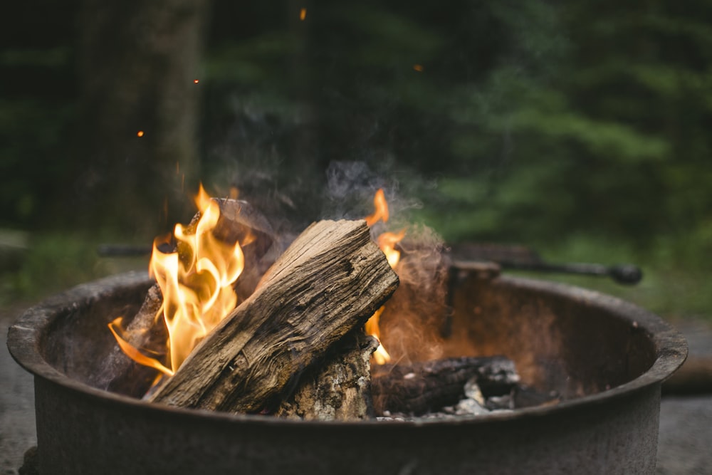 photo de flammes sur le foyer