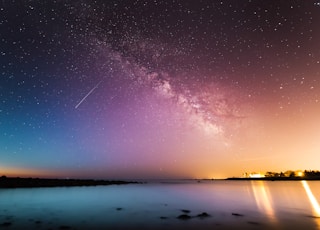 milky way above body of water