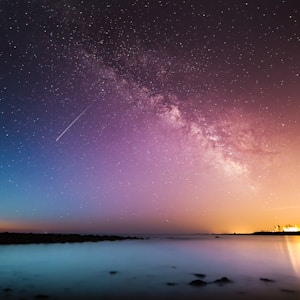 milky way above body of water