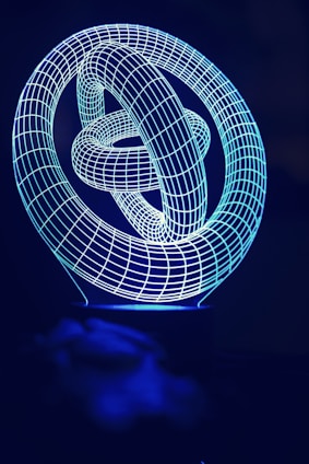 A detailed visualization of non-abelian gauge fields interacting within a lattice framework, glowing softly against a dark background.