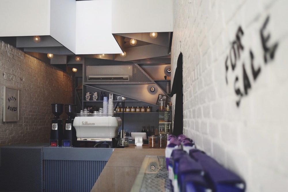 selective photo of white and black kitchen interior