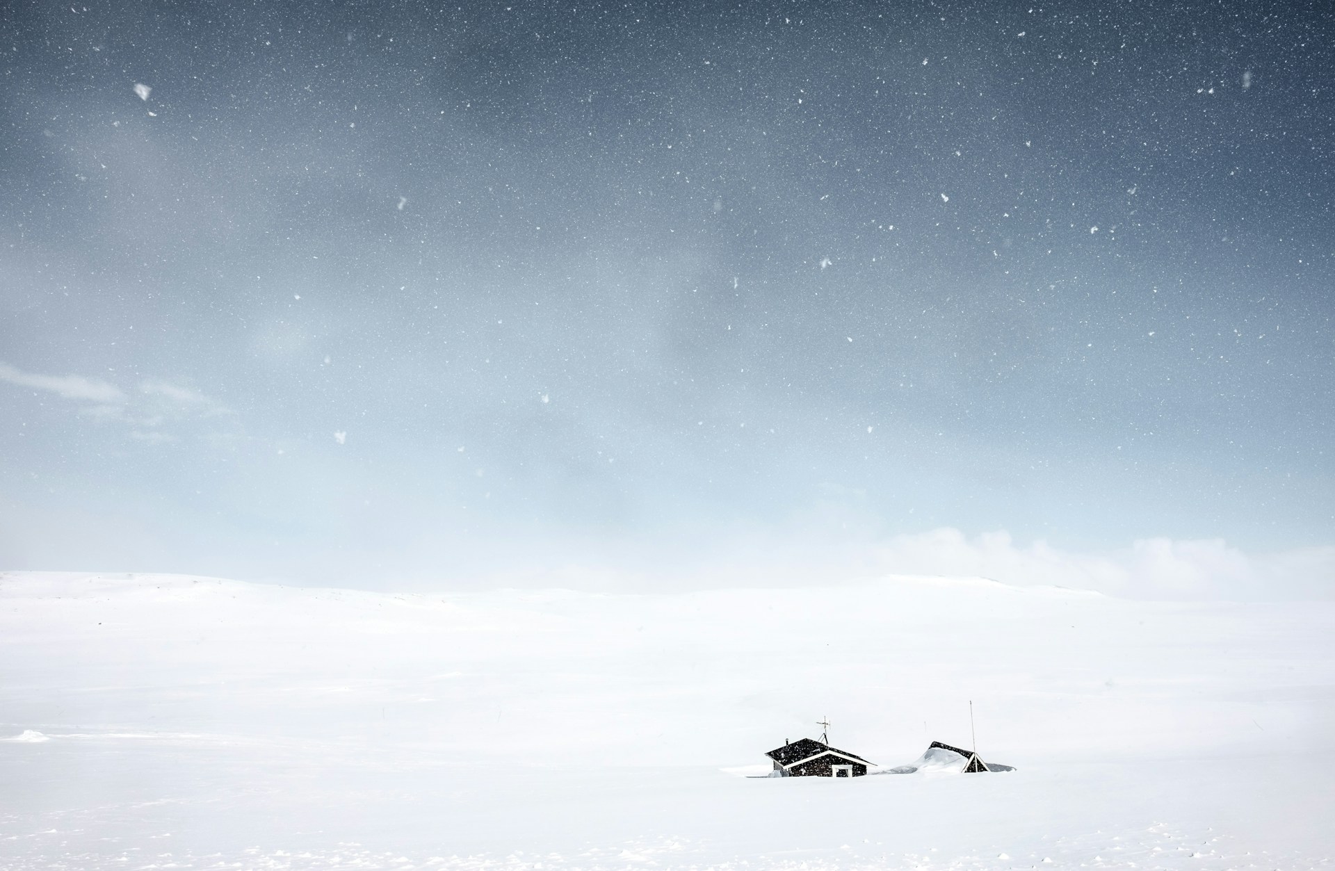 snow covered house