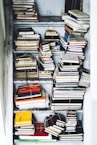 closeup photo of assorted-color book lot