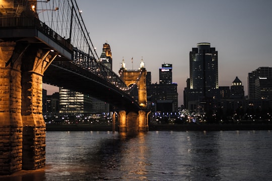 bridge at night low angle photography in Cincinnati United States