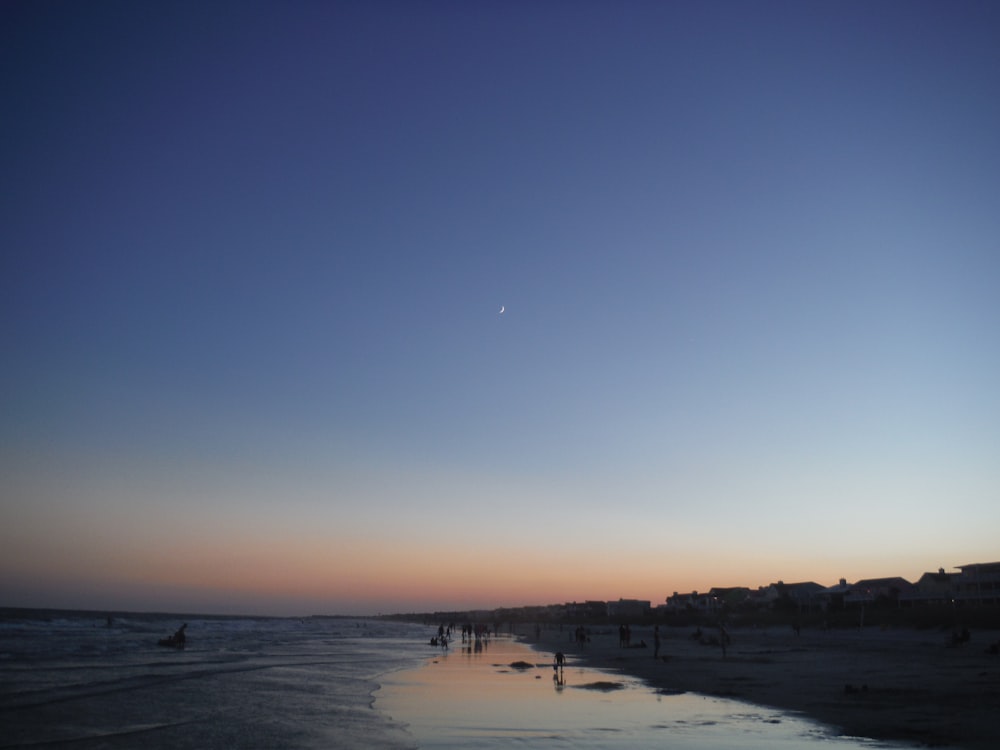 beach with lots of people during dawn