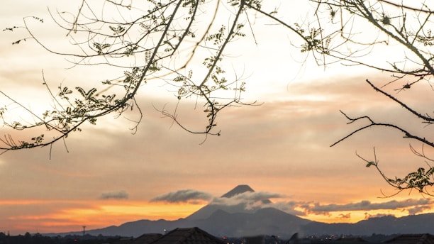 A picturesque view of the Great Smoky Mountains at sunset.