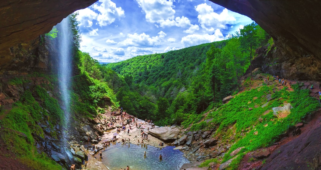 aerial photography of waterfalls during daytime