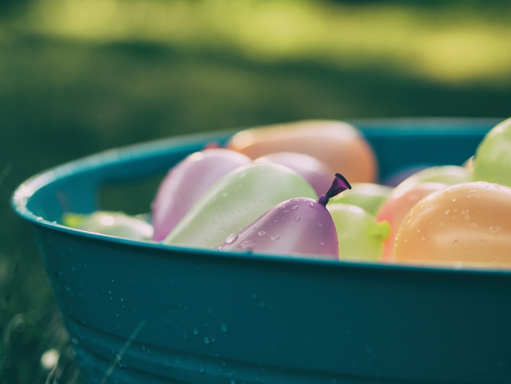 macro shot of toy balloons