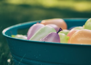 macro shot of toy balloons