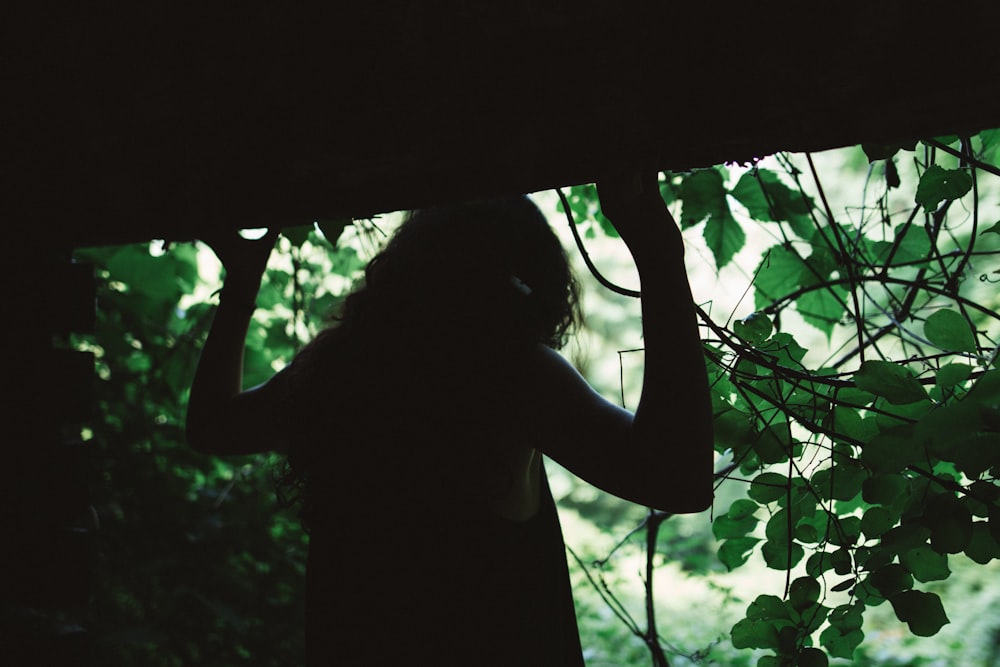 silhouette photo of woman