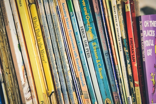 pile of assorted-title books