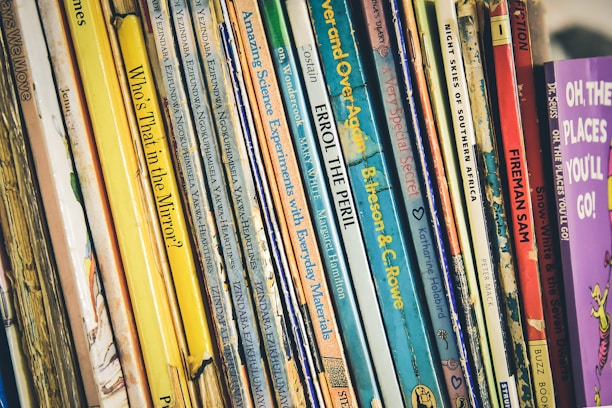 pile of assorted-title books