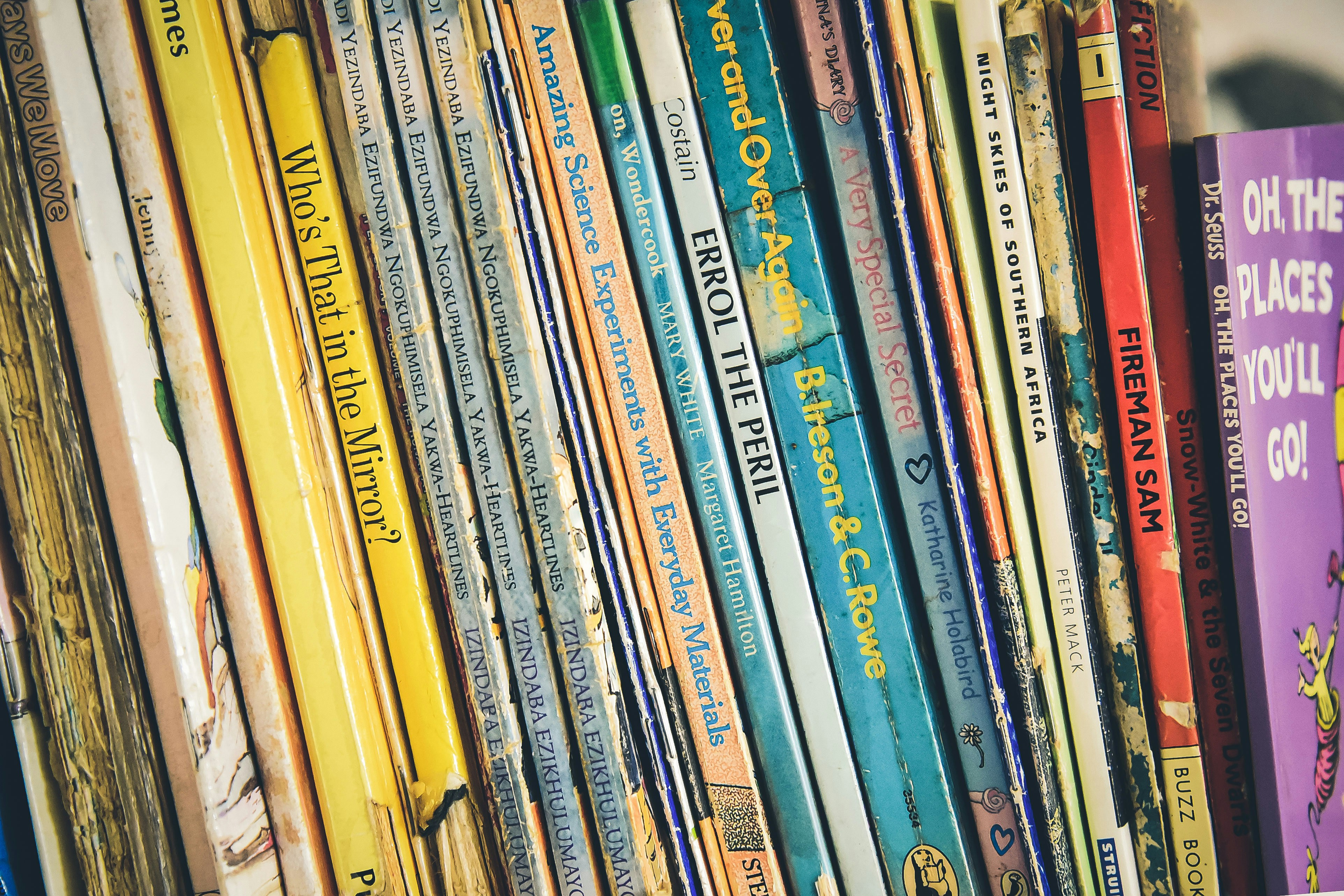 pile of assorted-title books