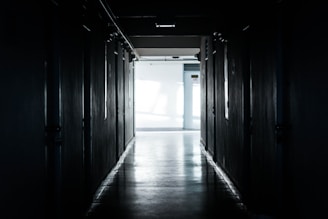 poor lighted hallway