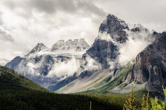 grey and white mountain in Banff National Park Canada