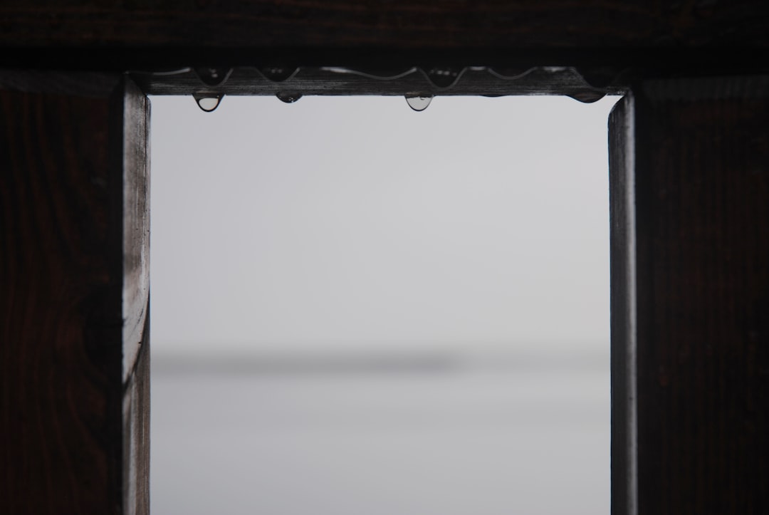 window with water droplets