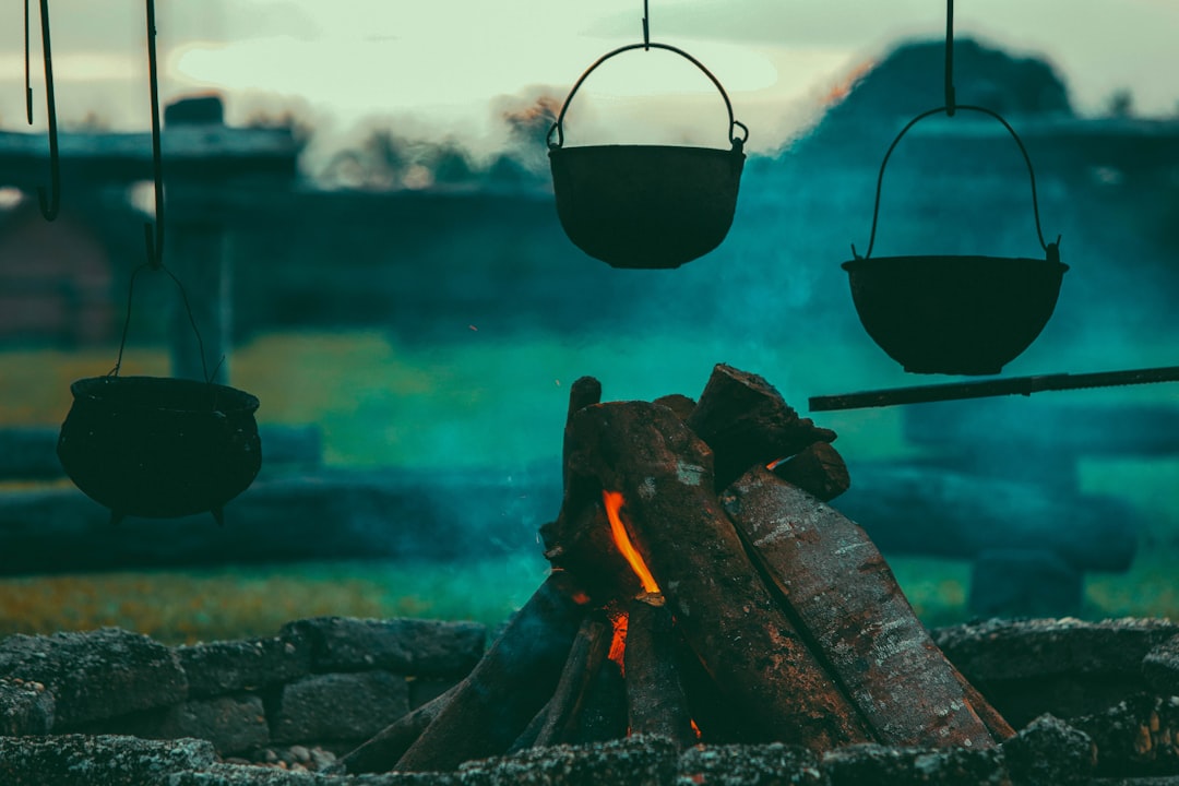 three hanging pots