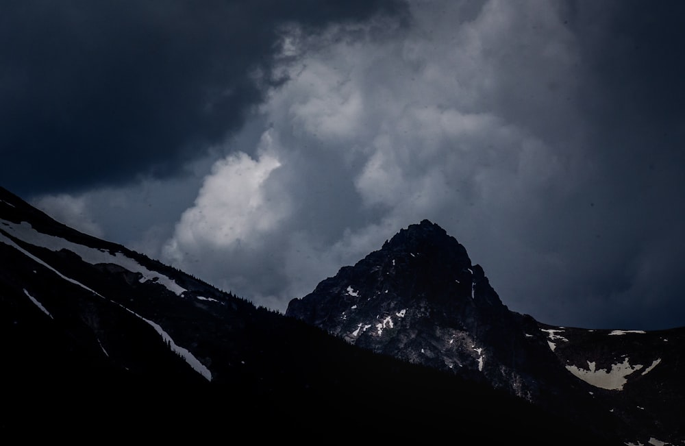 mountain with clouds