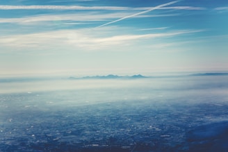 An aerial view of a beautiful natural landscape symbolizing peace.