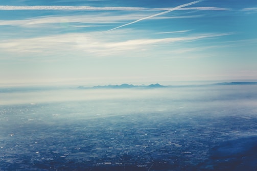 An aerial view of a scenic location captured on video.