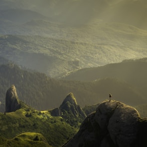 landscape photography of mountain hit by sun rays