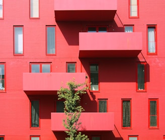 red high rise building