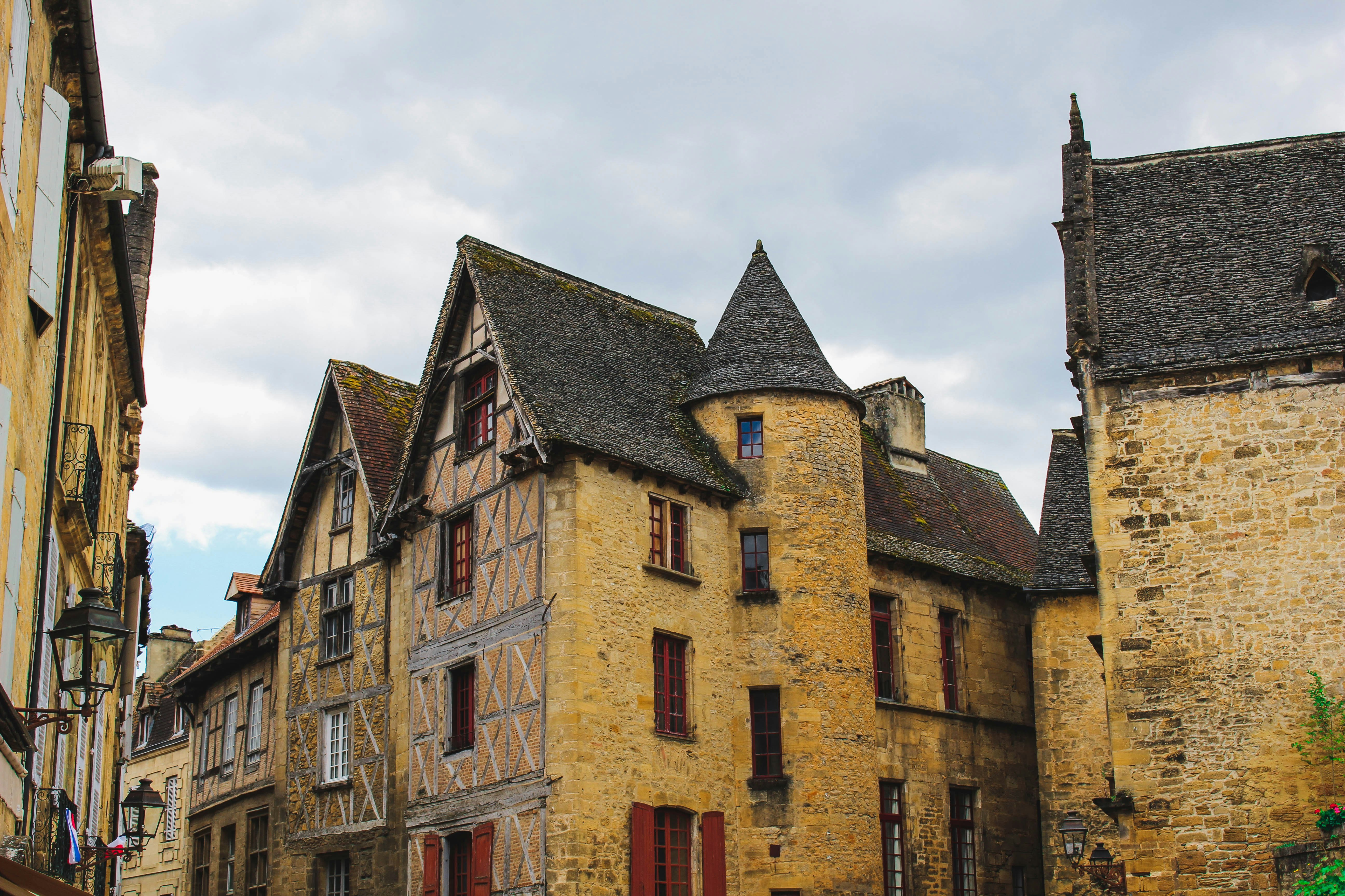 Old buildings with windows