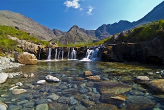 Peaceful mountain landscape capturing the source of Bleta Water's purity.