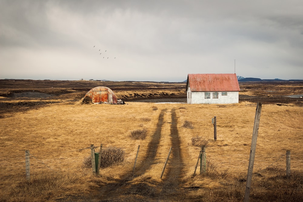 white concrete house during cloudy day photo