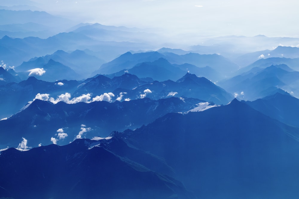 aerial photography of mountain under clear blue sky