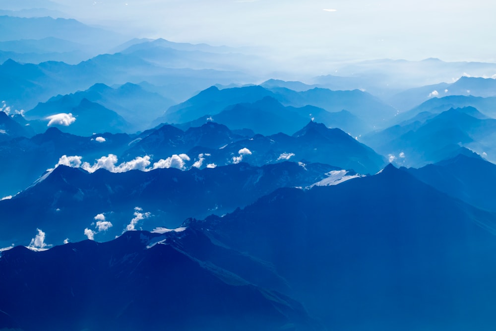 aerial photography of mountain under clear blue sky