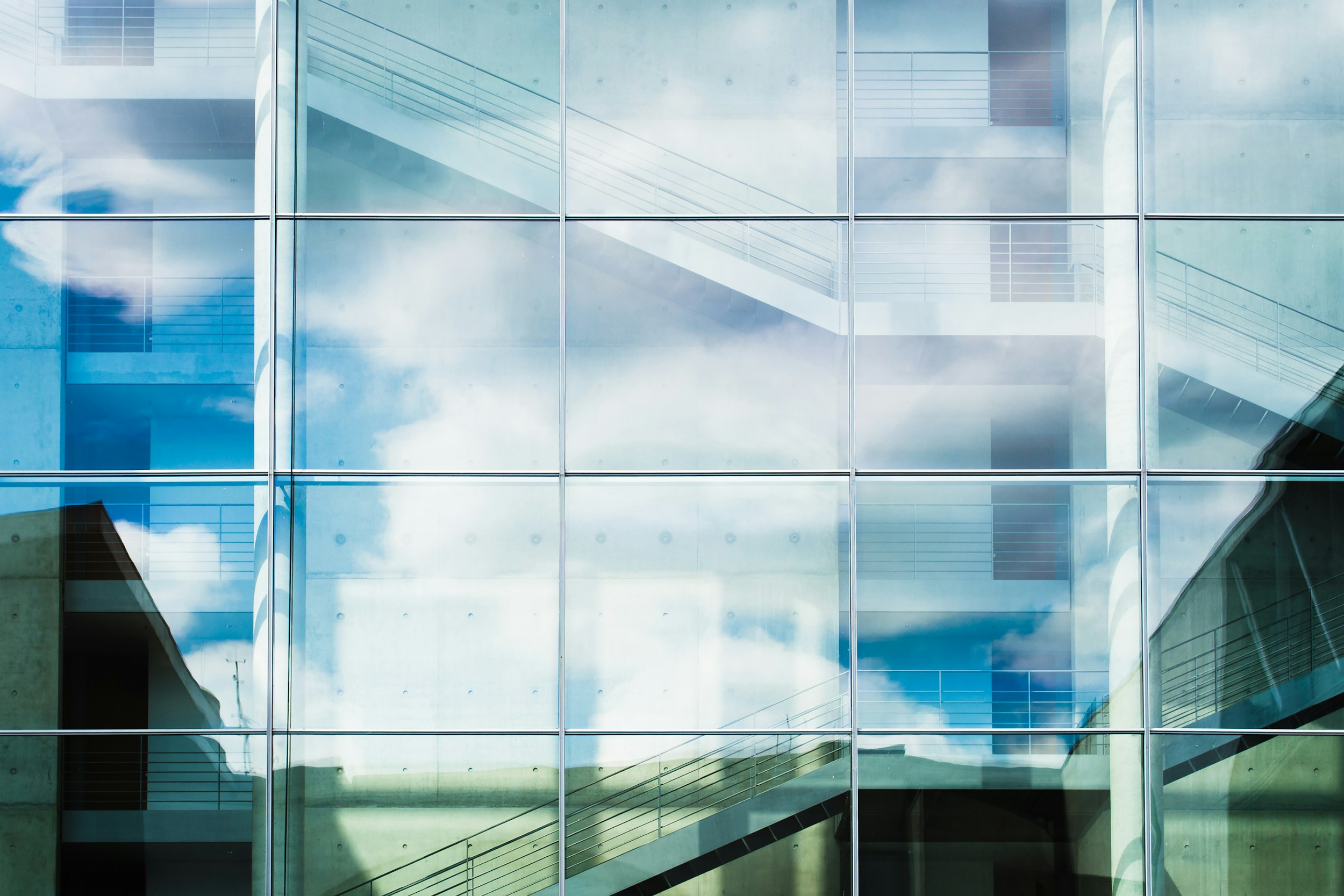 bank building glass facade