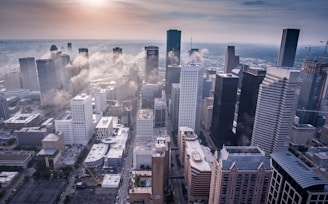 white high-rise buildings